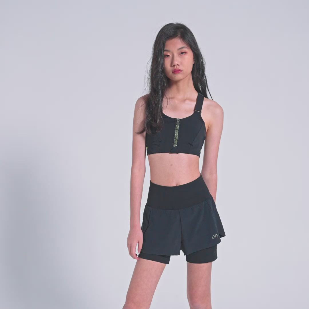 Activewear 2in1 Color Block Running Shorts for Women