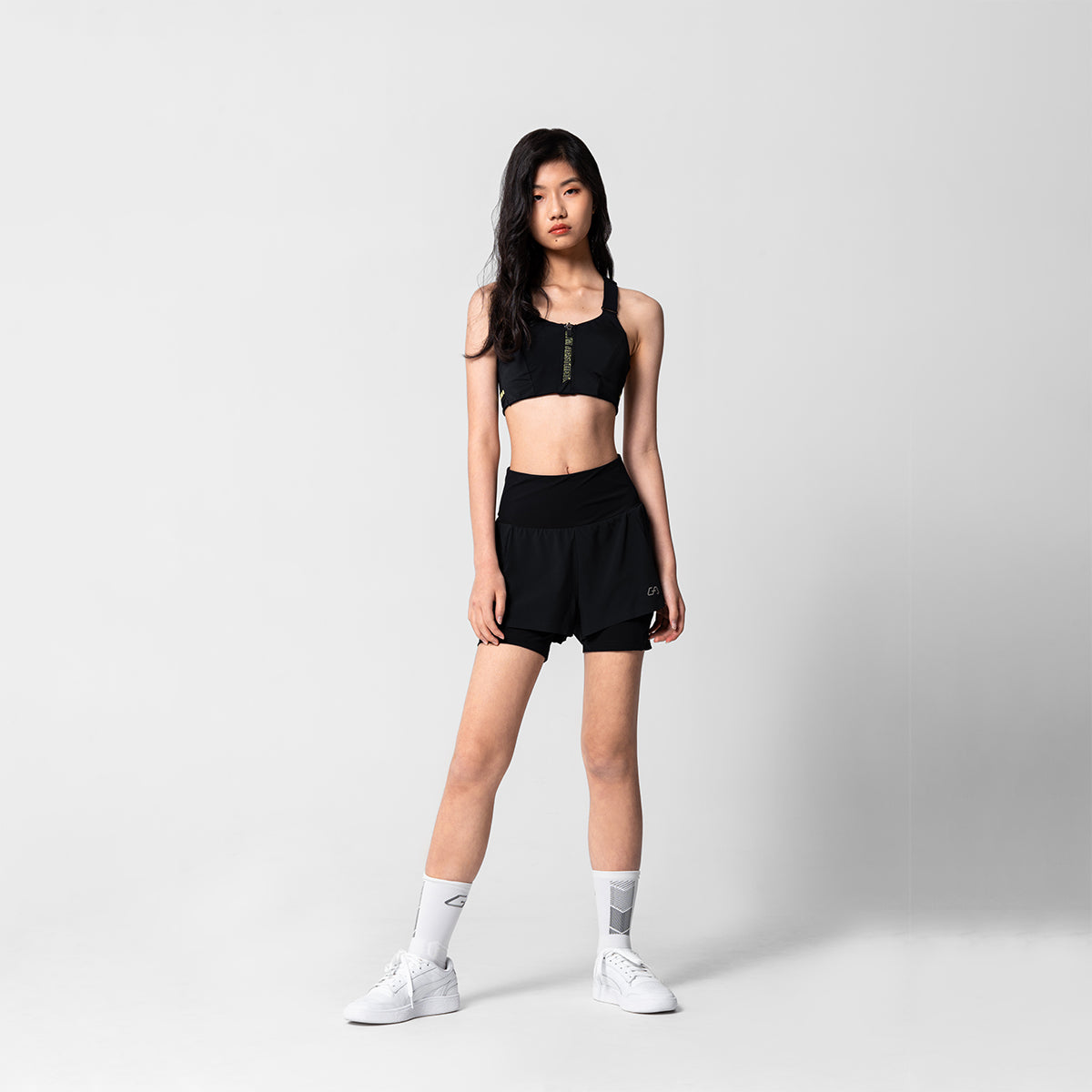 Activewear 2in1 Color Block Running Shorts for Women