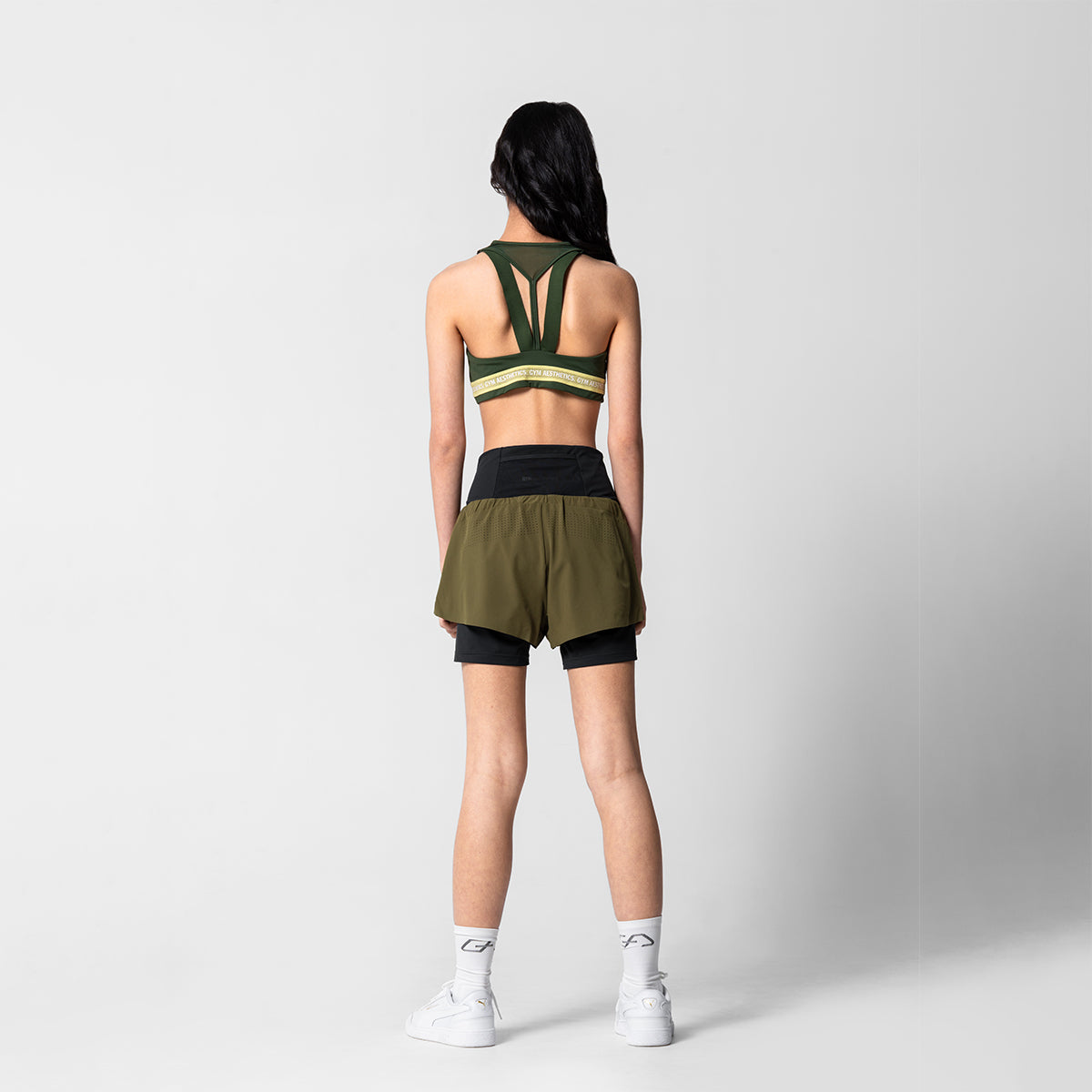 Image of Activewear 2in1 Color Block Running Shorts for Women