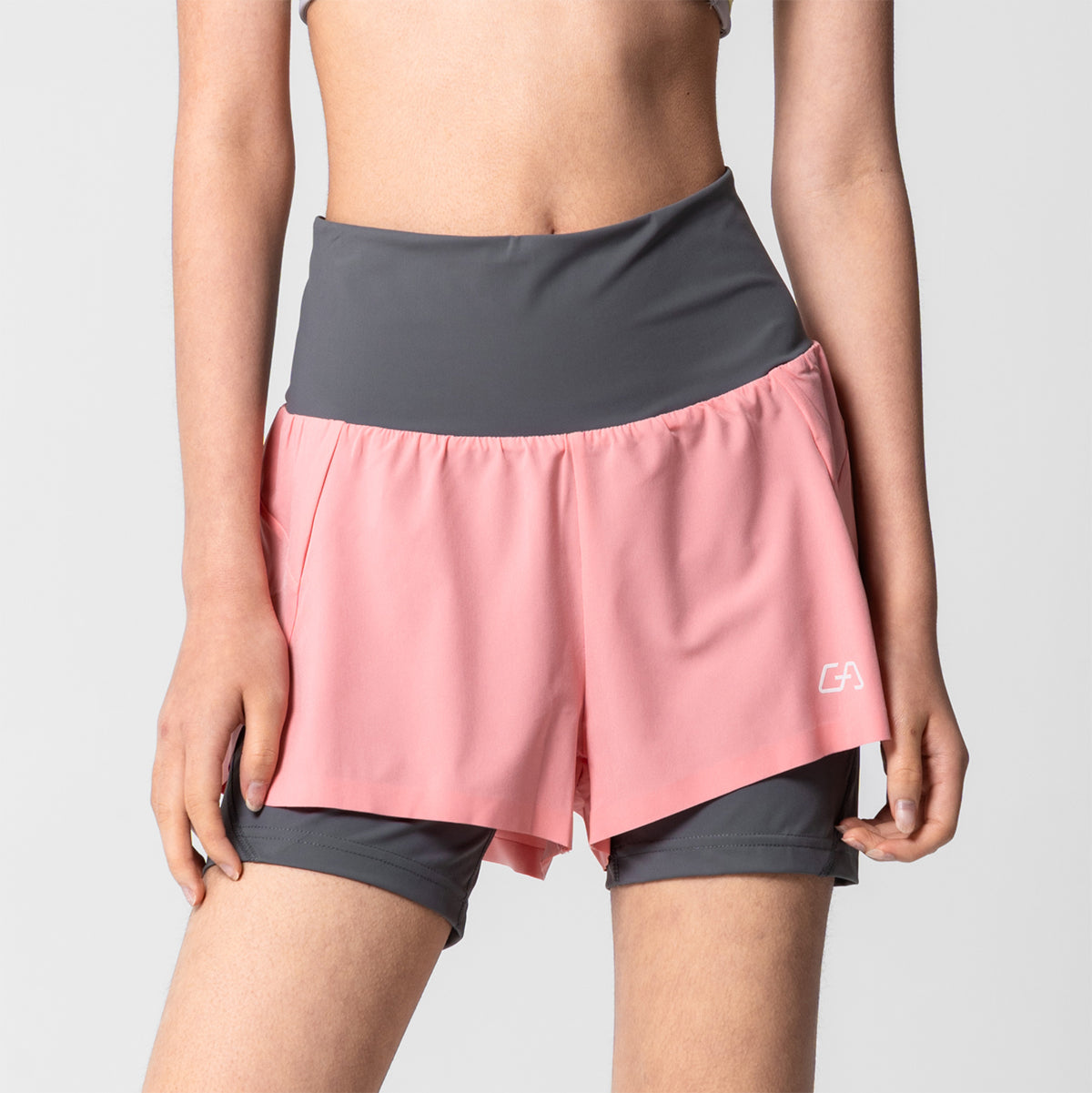 Activewear 2in1 Color Block Running Shorts for Women