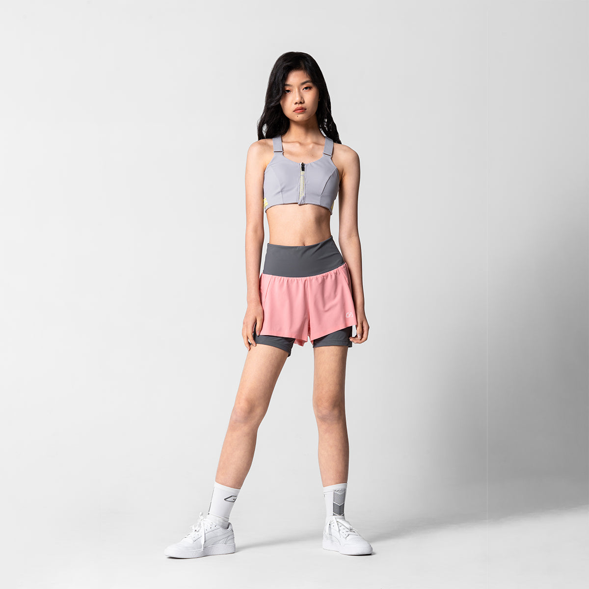 Activewear 2in1 Color Block Running Shorts for Women