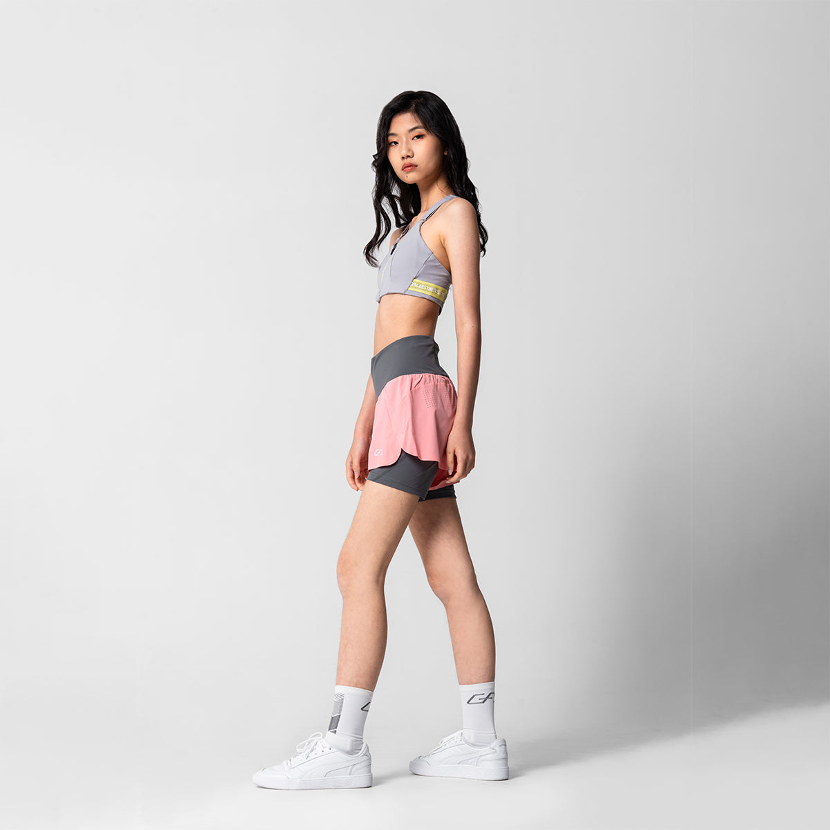 Activewear 2in1 Color Block Running Shorts for Women