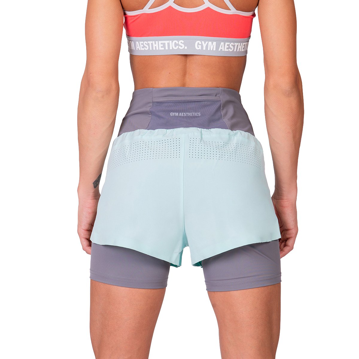 Activewear 2in1 Color Block Running Shorts for Women
