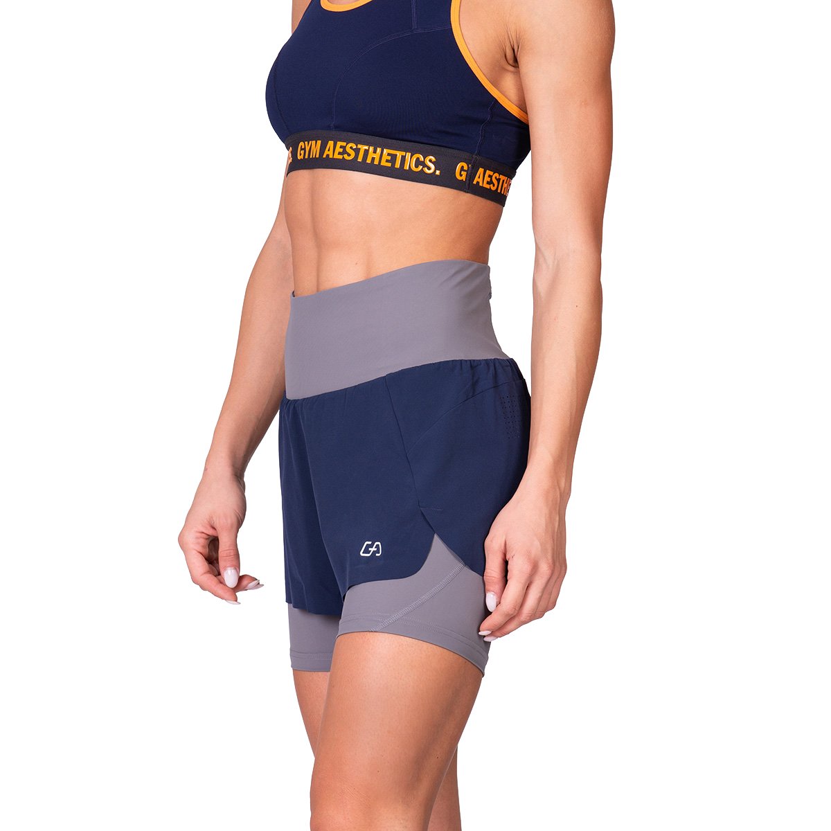 Activewear 2in1 Color Block Running Shorts for Women