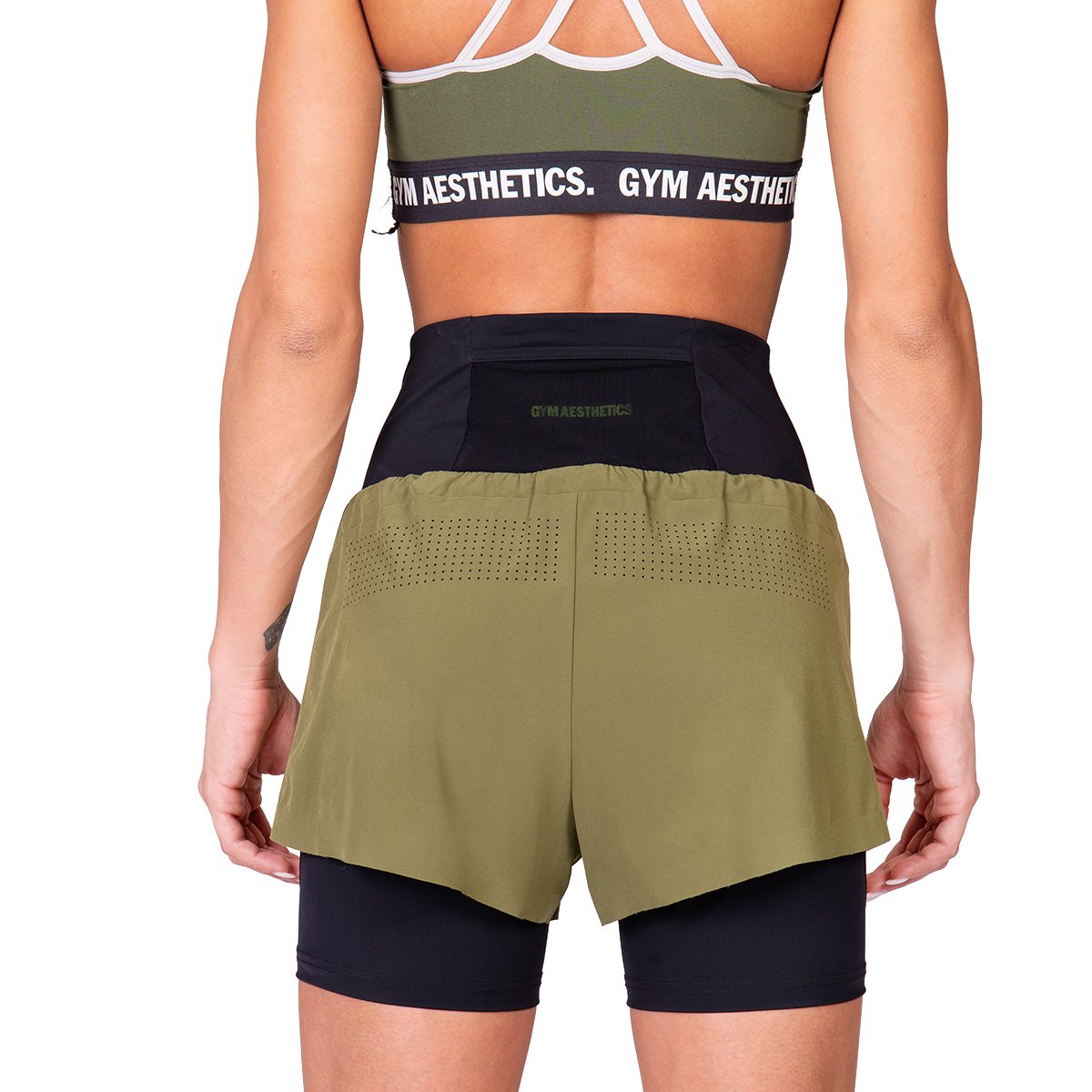 Activewear 2in1 Color Block Running Shorts for Women