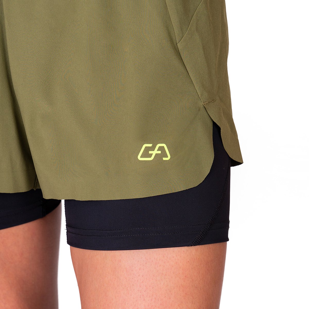 Image of Activewear 2in1 Color Block Running Shorts for Women